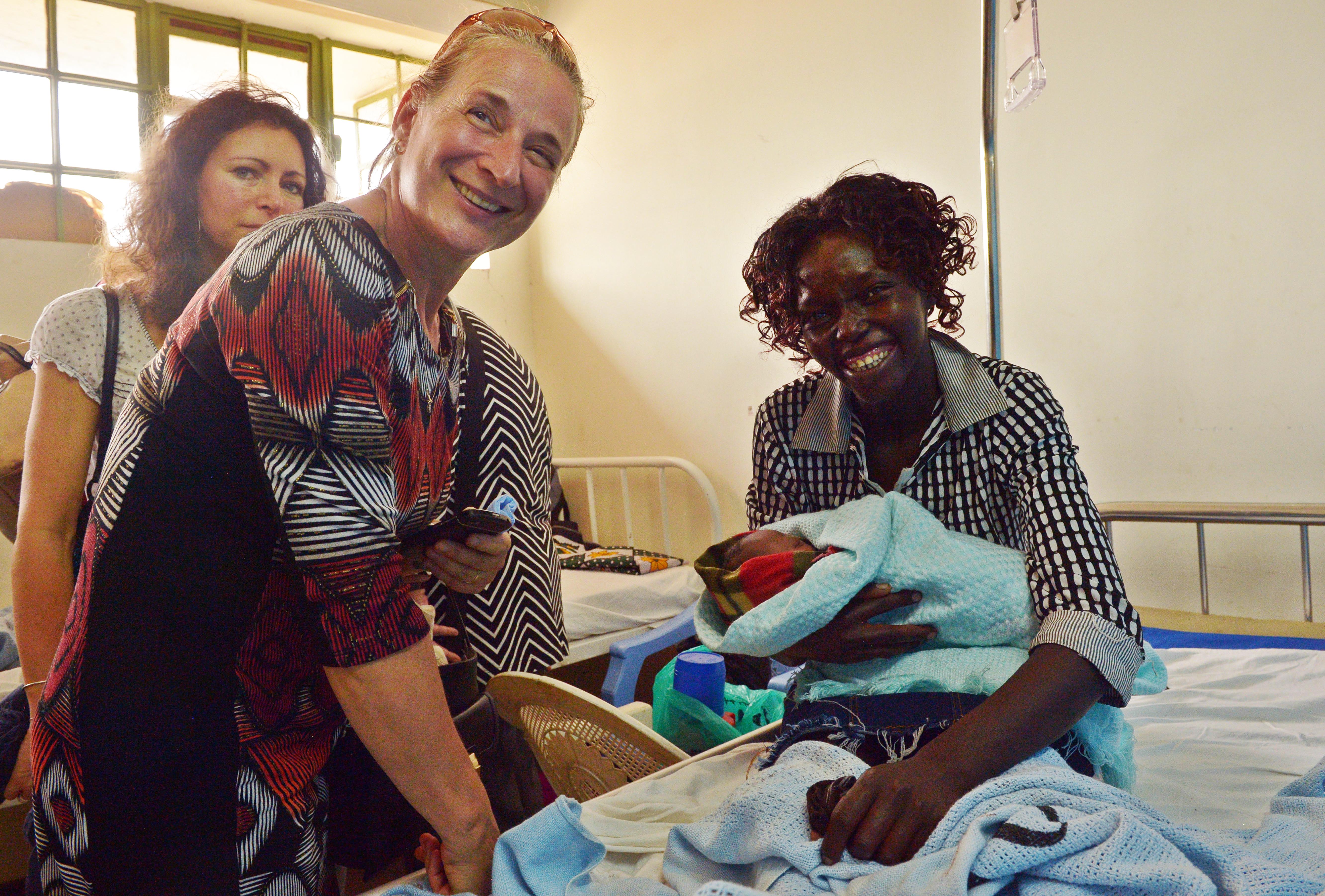 Roselyne Gachieri with her newborn baby at Korogocho Health Centre
