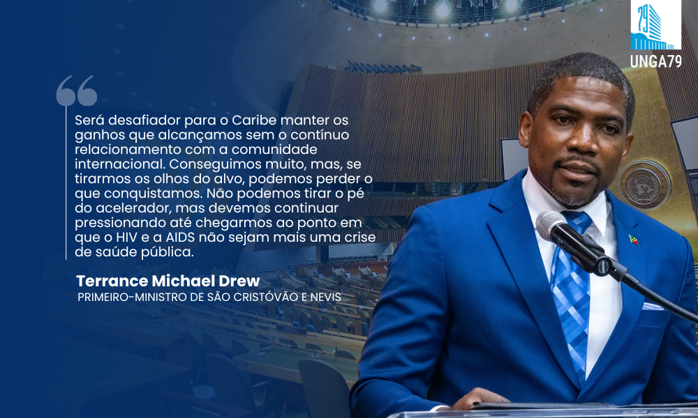 #UNGA79 - Terrance Michael Drew, primeiro-ministro de São Cristóvão e Nevis.