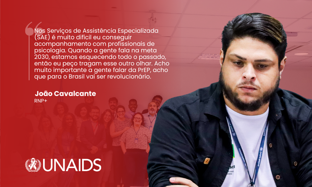 João Cavalcante, Rede Nacional de Pessoas Vivendo com HIV e AIDS (RNP+), no 2º GT UNAIDS de 2024.