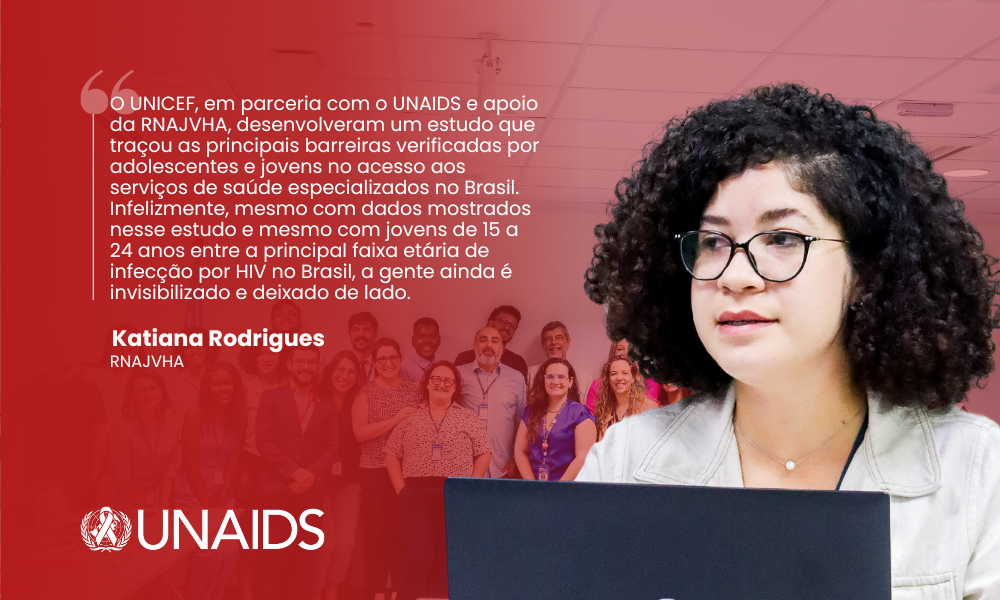 Katiana Rodrigues, da Rede Nacional de Adolescentes e Jovens Vivendo com HIV/Aids (RNAJVHA), no 2º GT UNAIDS de 2024.