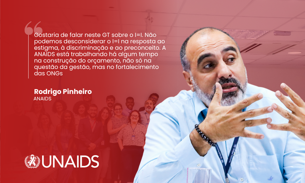 Rodrigo Pinheiro, da Articulação Nacional de Luta Contra a Aids (ANAIDS), no 2º GT UNAIDS de 2024.