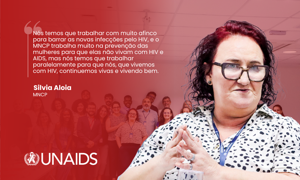 Silvia Aloia, do Movimento Nacional de Cidadãs Posithivas (MNCP), no 2º GT UNAIDS de 2024.