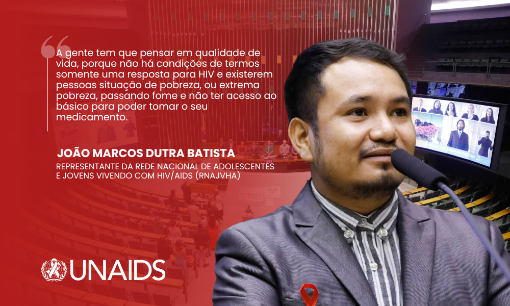 Homenagem ao Dia Mundial de Luta Contra a AIDS. Representante da Rede Nacional de Adolescentes e Jovens Vivendo com HIV/Aids, João Marcos Dutra Batista.