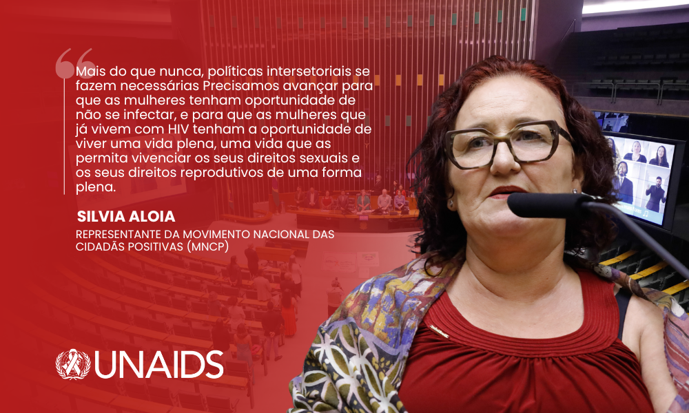 Homenagem ao Dia Mundial de Luta Contra a AIDS. Representante da Movimento Nacional das Cidadãs Positivas, Silvia Aloia