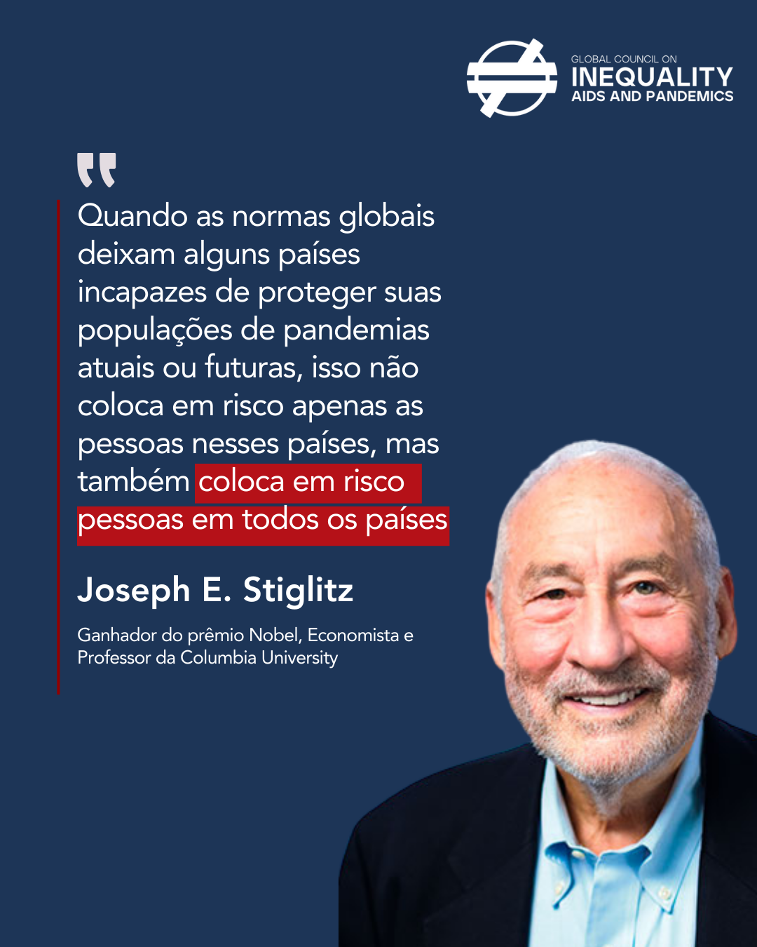 Joseph E. Stiglitz, economista ganhador do Prêmio Nobel.