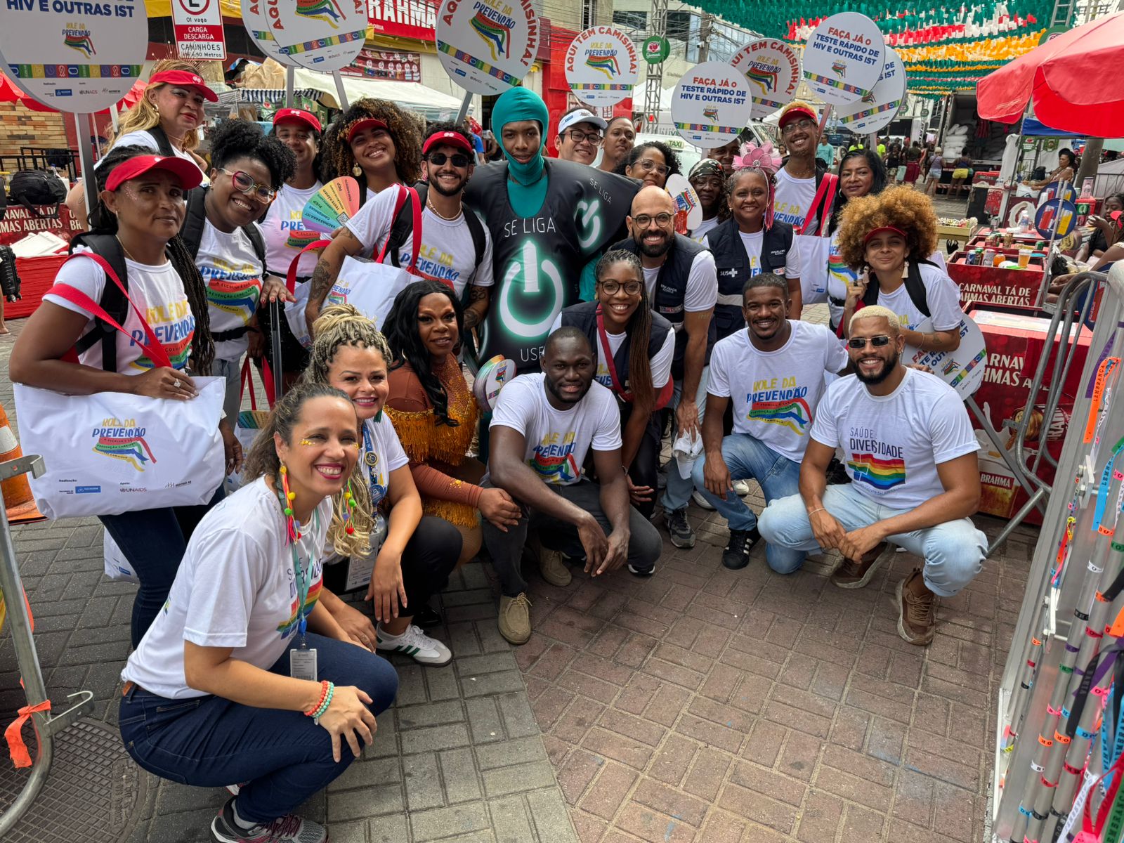 Ação do Rolê da Prevenção realizado durante os circuitos do Carnaval de Salvador 2026